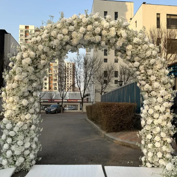 IFG 8feet customized silk rose flowers arch wedding ceremony flower arch