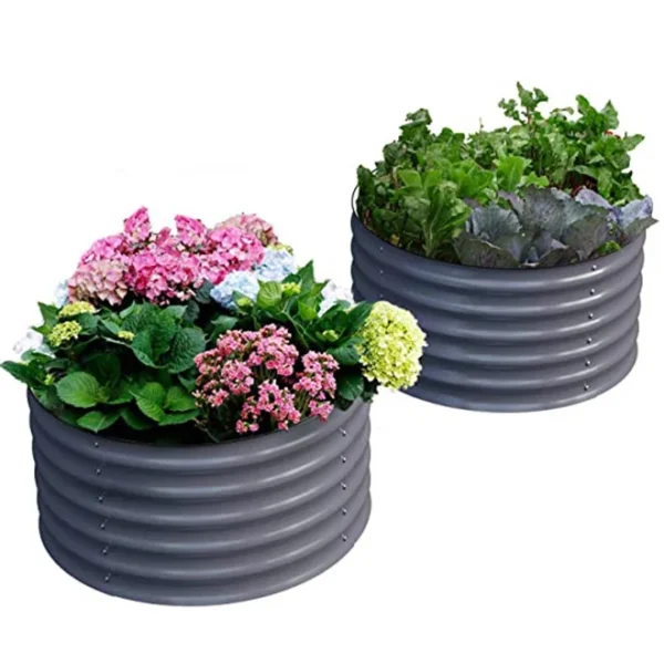 60*60*29cm Round Metal Raised Garden Bed Patio Planter Raised Beds Outdoor Garden Planter Box for Vegetable Flower Herb - Image 6