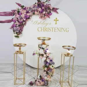Wrought iron ring arch birthday wedding background decor artificial flower stand outdoor lawn shelf