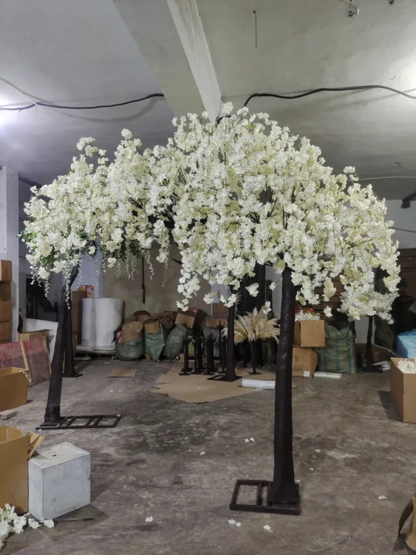OEM outdoor custom indoor sakura Wholesale flower artificial Japanese pink wedding table cherry blossom white flowers tree - Image 5