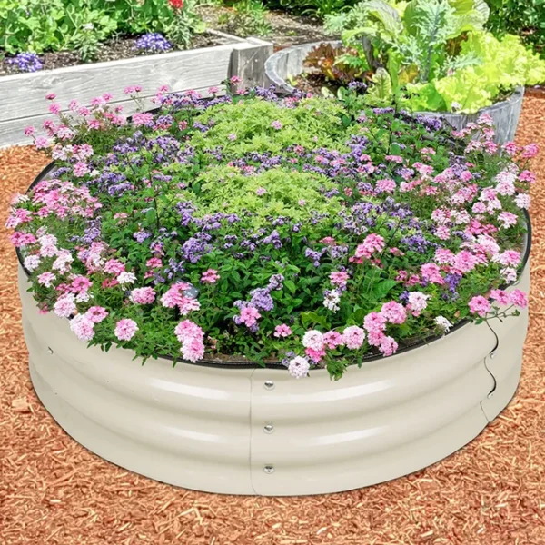60*60*29cm Round Metal Raised Garden Bed Patio Planter Raised Beds Outdoor Garden Planter Box for Vegetable Flower Herb - Image 5