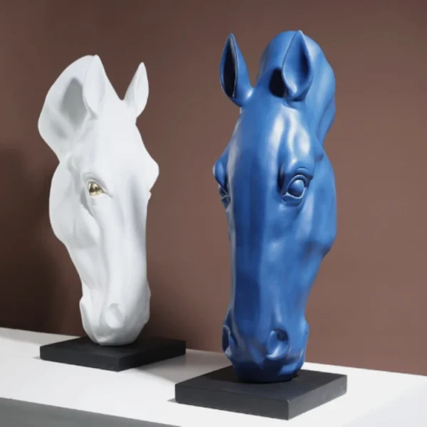 Yield Horse Head Decoration Hotel Hall Artifact Animal Head Porch Resin Crafts Blood Sculpture Display Ornaments - Image 5