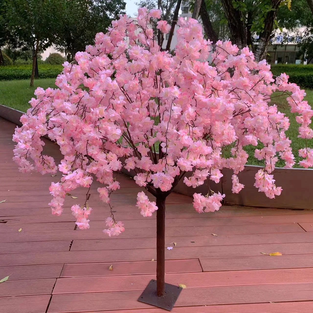 O-X502 Wedding Events Decorations Table Tree White Pink Artificial Cherry Blossom Tree Indoor Outdoor 5ft Cherry Blossom Tree - Image 2