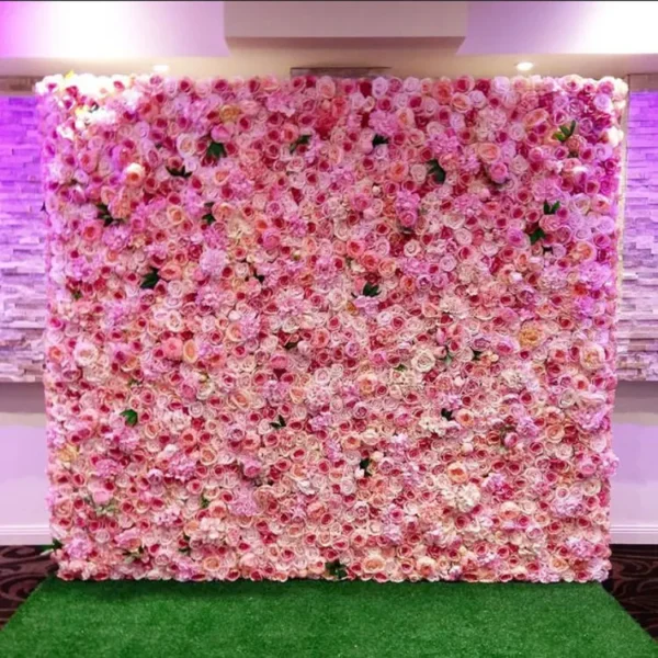 GIGA 4*8FT handmade cloth flowers wall outdoor FOR weeding decoration flower wall - Image 2