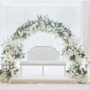 GIGA 2m round white arch backdrop European geometric flower door wedding ceremony column arch backdrop flower