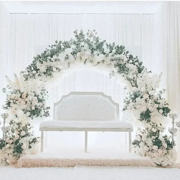 GIGA 2m round white arch backdrop European geometric flower door wedding ceremony column arch backdrop flower