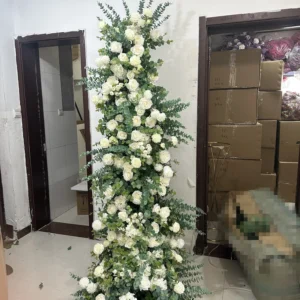 IFG outdoor wedding arch backdrop decor corner swag eucalyptus greenery garland flower arch arrangement