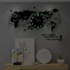 120*55 with light factory price led Large Home Decor Art Design Silent world map Decorative living room Office Wall Clock 3D - Image 4