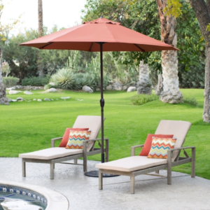 9-Ft Patio Umbrella in Terracotta with Metal Pole and Tilt Mechanism