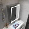 smart mirror cabinet illuminated bathroom mirror cabinet single door stainless steel wall mounted medicine cabinet led lighting - Image 5
