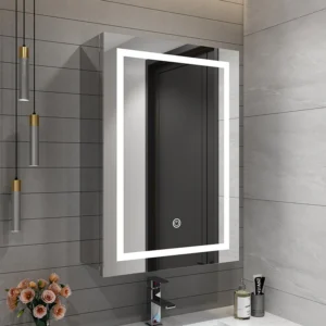 smart mirror cabinet illuminated bathroom mirror cabinet single door stainless steel wall mounted medicine cabinet led lighting