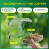 Clear Window Bird Feeder with 4 Strong Suction Cups and Detachable Seed Tray, Acrylic Birds Feeders for Outside Mounted Viewing