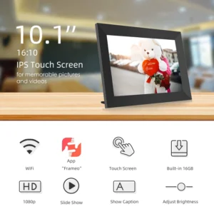 SIBOLAN Touch 1G DDR 16G Cloud-based 10.1 Inch 1080p Display 10.1" Wifi Touch Screen Clear Cloud Based Digital Photo Frame