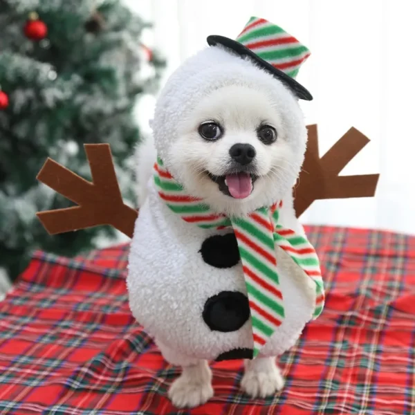 Big dogs new dog Christmas pet supplies clothes cat costumes funny autumn and winter standing snowman costume - Image 6