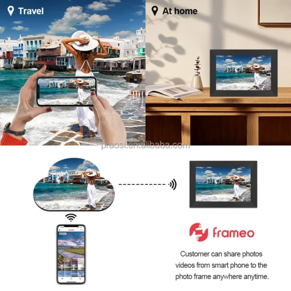 New Arrival WiFi Touch Screen Picture Video Frame Frameo App Cloud Digital Photo Frame 7" For Gift - Image 2