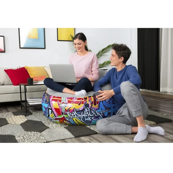 Bestway 75075 Inflatable Graffiti Air Chair Foldable Portable Sofa Furniture - Image 2