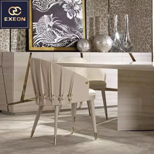Italian Light Luxury Modern Dining Chair High-end Villa Restaurant Design Style Backrest Dining Chair - Image 2