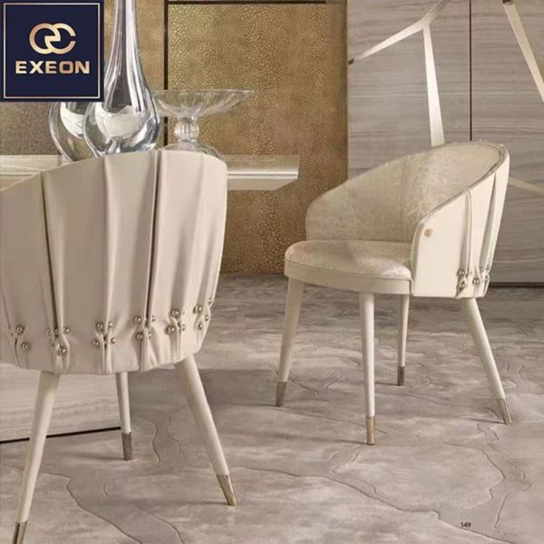 Italian Light Luxury Modern Dining Chair High-end Villa Restaurant Design Style Backrest Dining Chair - Image 3