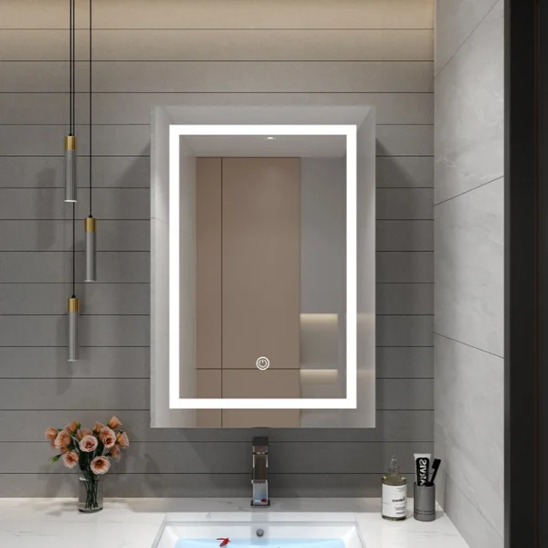 smart mirror cabinet illuminated bathroom mirror cabinet single door stainless steel wall mounted medicine cabinet led lighting - Image 2