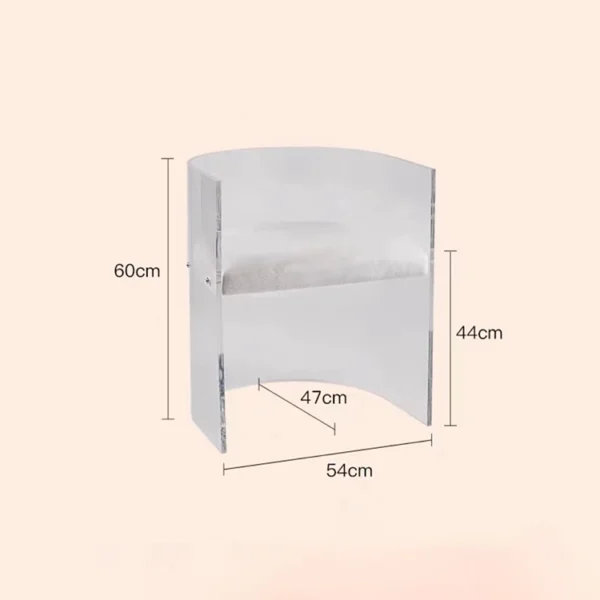 Hot Sales Luxury Transparent Acrylic Armrest Dining Chair Restaurant Makeup Chair With Headrest - Image 5