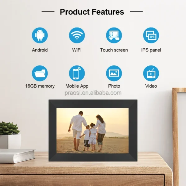 New Arrival WiFi Touch Screen Picture Video Frame Frameo App Cloud Digital Photo Frame 7" For Gift - Image 3