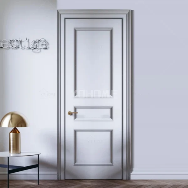 American style high end bedroom wood doors inside luxury modern wood doors painted grey interior wooden doors - Image 3