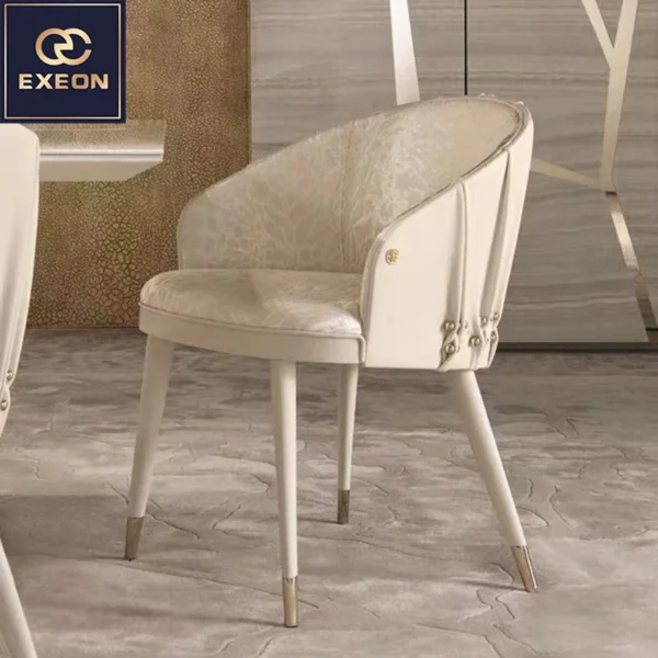 Italian Light Luxury Modern Dining Chair High-end Villa Restaurant Design Style Backrest Dining Chair - Image 6