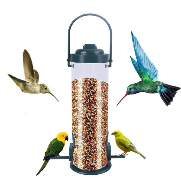 White Box Packing Plastic+PVC Material Window Mounted Bird Feeder For Small Birds feeding - Image 6