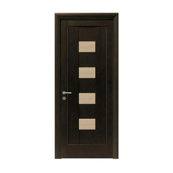 High Quality Manufacturers Wood Veneer Door With Frame Modern Style Design Wooden Glass Doors Interior Designs For House