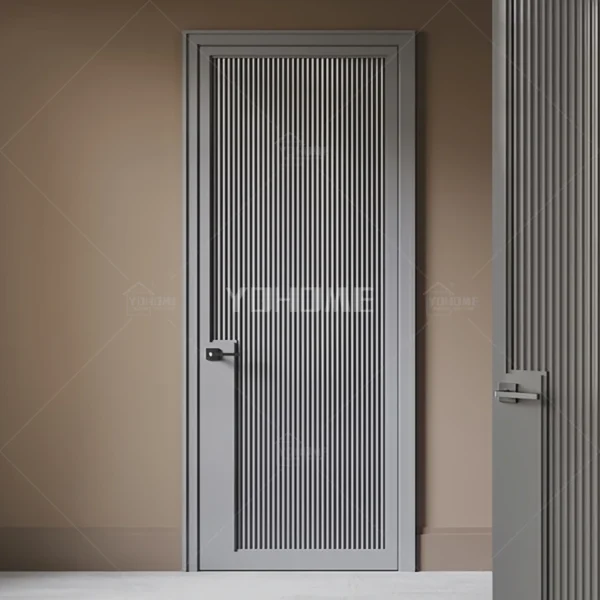 American style high end bedroom wood doors inside luxury modern wood doors painted grey interior wooden doors - Image 6