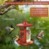 Large Capacity Bird Feeder Hanging Metal Mesh with Copper Holder Wild Outdoor Garden Backyard with Plastic Tube Hopper Feeders