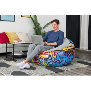 Bestway 75075 Inflatable Graffiti Air Chair Foldable Portable Sofa Furniture