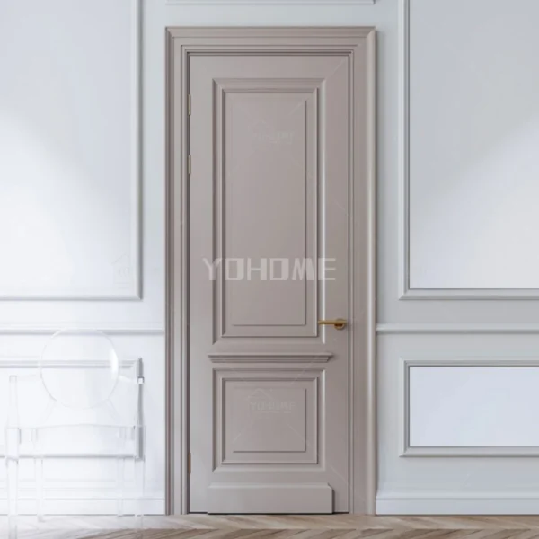 American style high end bedroom wood doors inside luxury modern wood doors painted grey interior wooden doors - Image 4