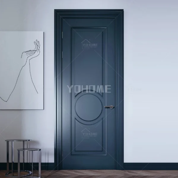 American style high end bedroom wood doors inside luxury modern wood doors painted grey interior wooden doors - Image 2