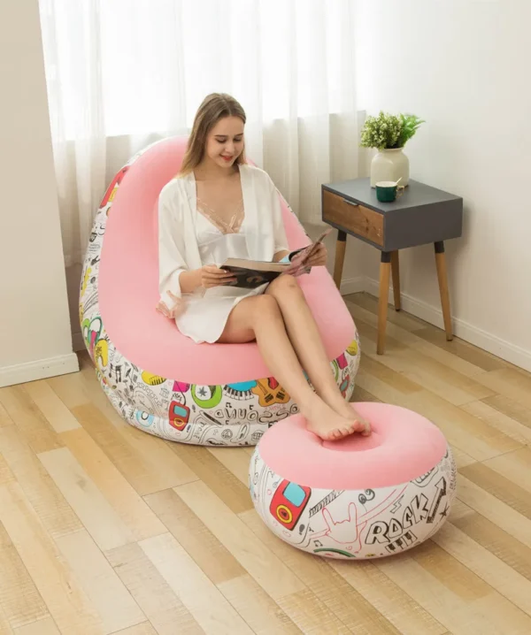 Outdoor PVC Flocking Inflatable Air Sofa garden sectional sofa sofa set designs modern for living room furniture - Image 3