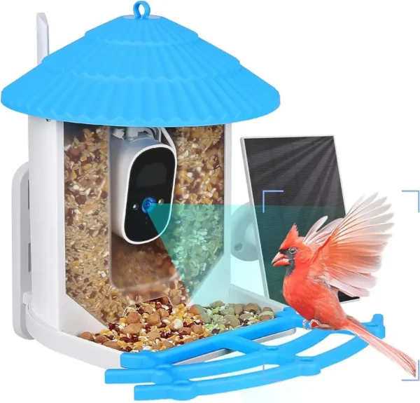 Wireless Outdoor APP Control Smart Bird Feeder with Camera Batteries Solar Powered Color Night Vision AI Identify Bird Species - Image 6
