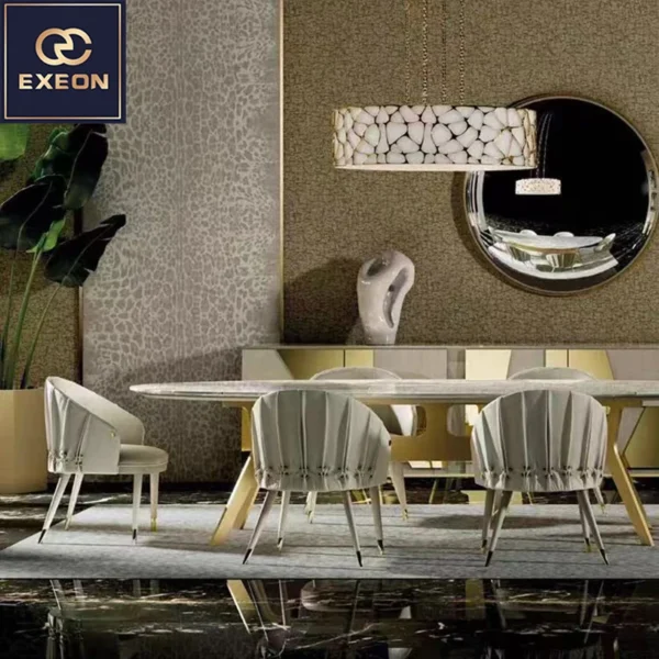 Italian Light Luxury Modern Dining Chair High-end Villa Restaurant Design Style Backrest Dining Chair - Image 4