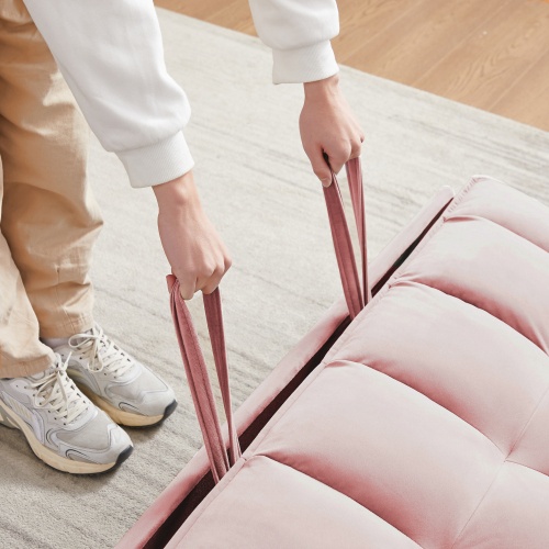 Modern Velvet Loveseat Futon Sofa Couch W Pullout Bed,Small Love Seat Lounge Sofa W Reclining Backrest,Toss Pillows, Pockets,Furniture For Living Room,3 In 1 Convertible Sleeper Sofa Bed - Image 10