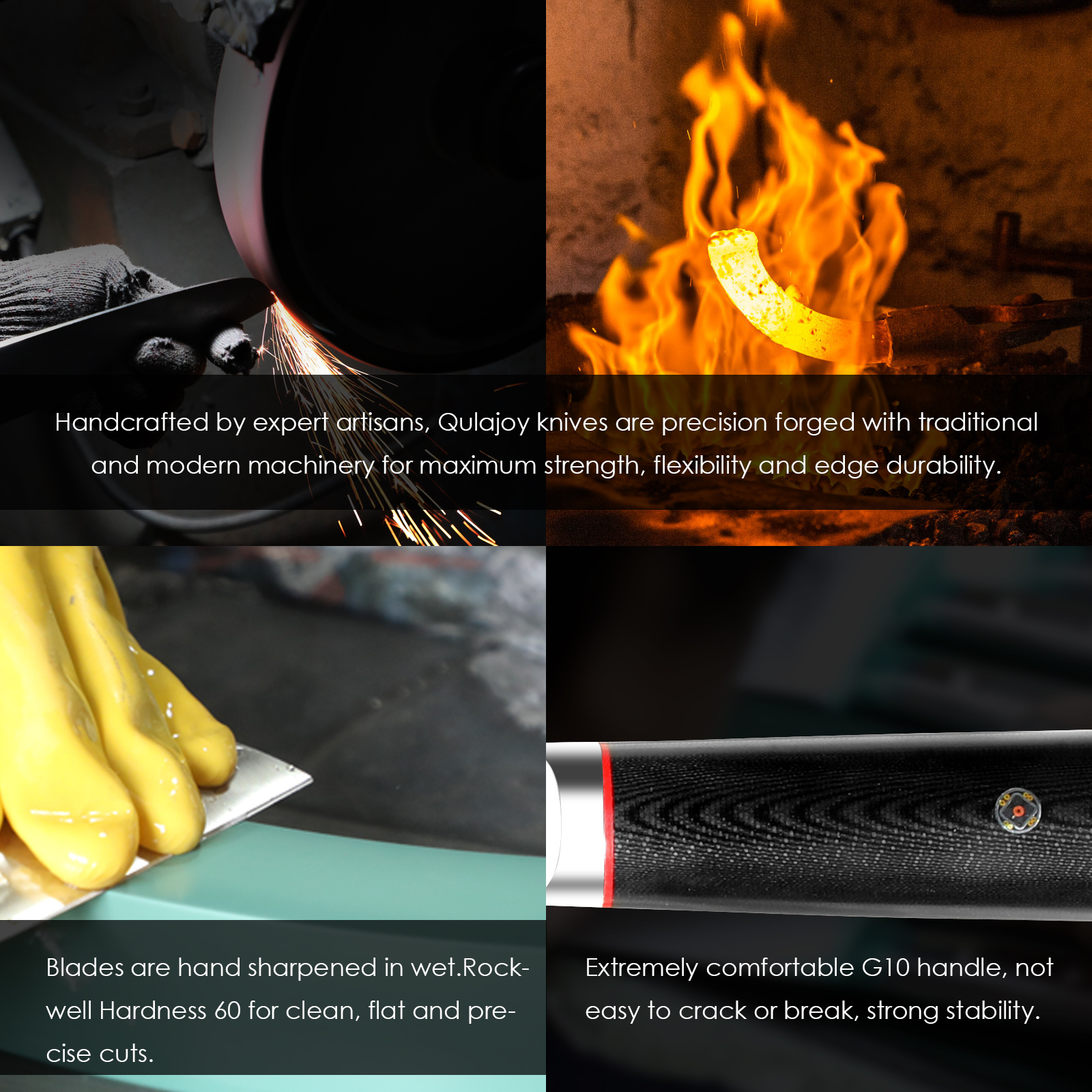 Qulajoy VG10 Chef Knife, Japanese 10Cr15MoV Steel Chefs Knives, Slicing Knife For Meat Vegetable - Image 8