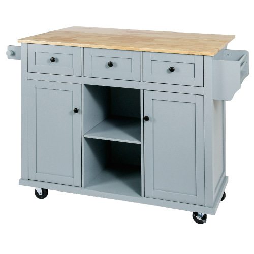 Kitchen Trolley With Rubberwood Folding Leaf Countertops - Image 4