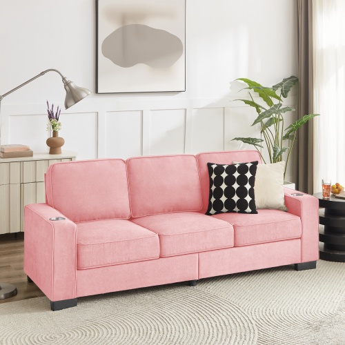 83.86Corduroy Fabric Sofa,Modern Compressed Couch,3-Seater Sofa, Furniture For Living Room,Bedroom,office - Image 3