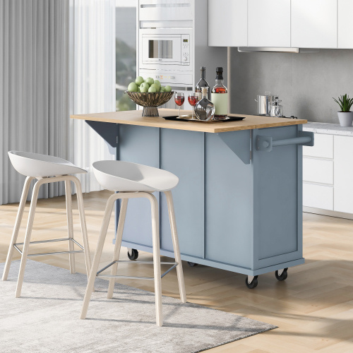 Kitchen Trolley With Rubberwood Folding Leaf Countertops - Image 6