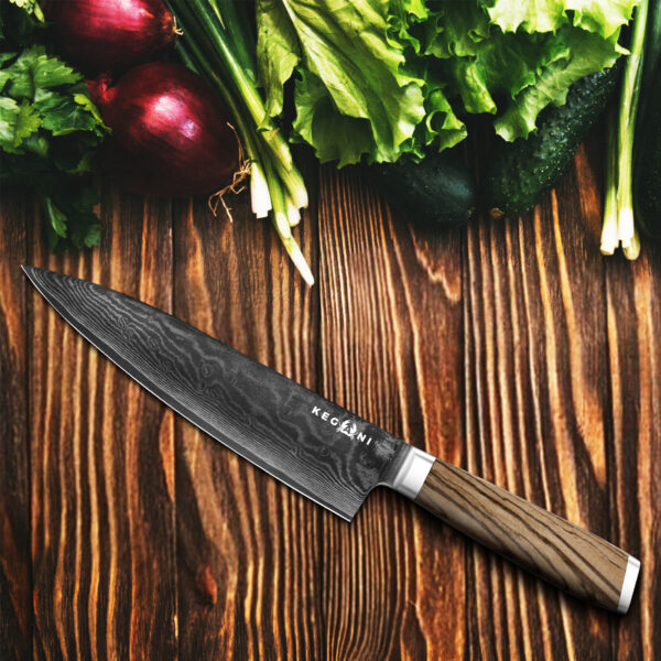Kegani Chef Knife - 8 Inch Japanese Knife, 67 Layers Japanese VG-10 Damascus Steel Ultra Sharp Kitchen Knife, Professional Chef Knife Gyuto Knife- Ergonomic FullTang Handle - Image 6