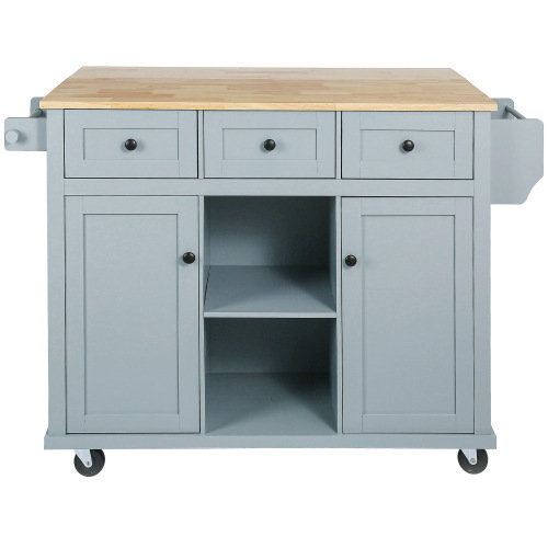 Kitchen Trolley With Rubberwood Folding Leaf Countertops - Image 7