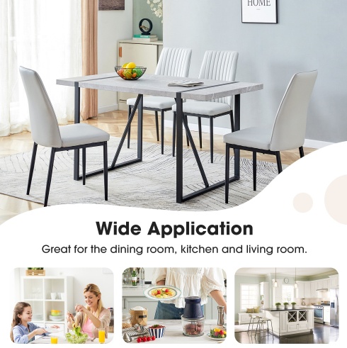 Modern Dining Table, 55 Inch Kitchen Table For 4 People, Rectangular Dinner Table For Dining Room, Home Office, Living Room Furniture, Easy Assembly, - Image 3