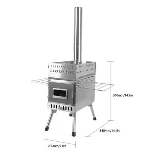 Portable Folding Sauna Stove – Charcoal/Wood Burning Outdoor Camping Heater - Image 3
