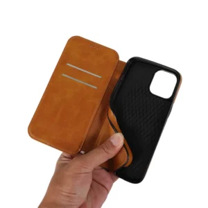Retro PU Leather Flip Wallet Case – Magnetic Multi-Card Holder for iPhone