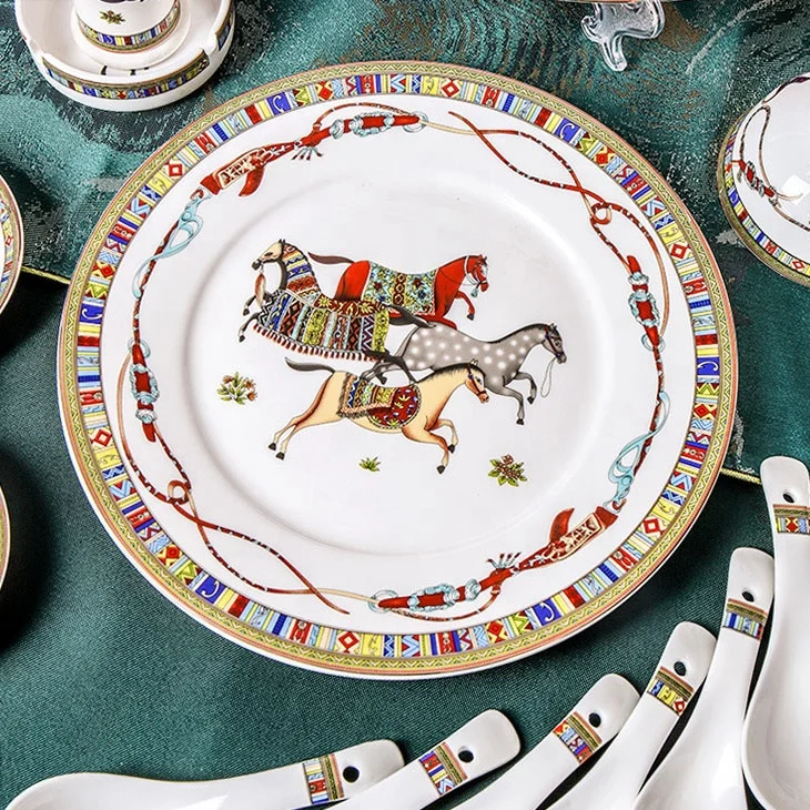 New Arrival Ceramic Dinner Set Kitchen DESIGN Feature Bone China Dinner Set - Image 4