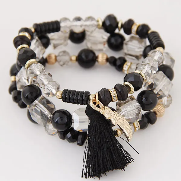 Handmade Tassel Bracelet Set Multicolor Beaded DIY Style Fashion Jewelry - Image 5