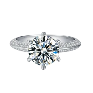 Brilliant 3.0 Ct Moissanite Engagement Ring – Sterling Silver Wedding Gift